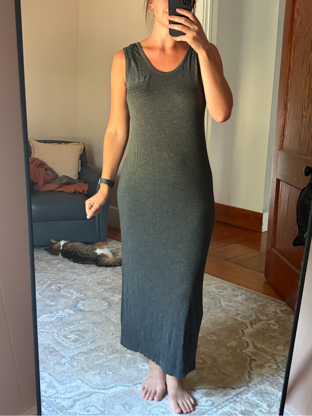 one clothing Charcoal Sleeveless Maxi Tank Dress